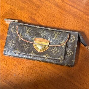 Louis Vuitton Brown and Gold Monogram Wallet/Clutch